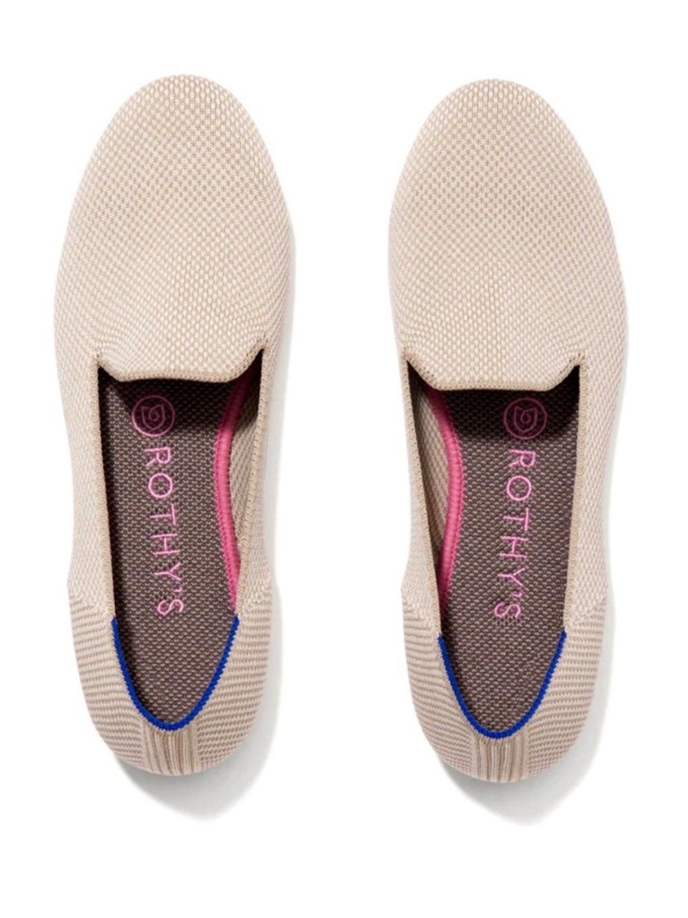 Rothy's The Loafer Linen Double Stitch Knit Slip On Flats US 10.5